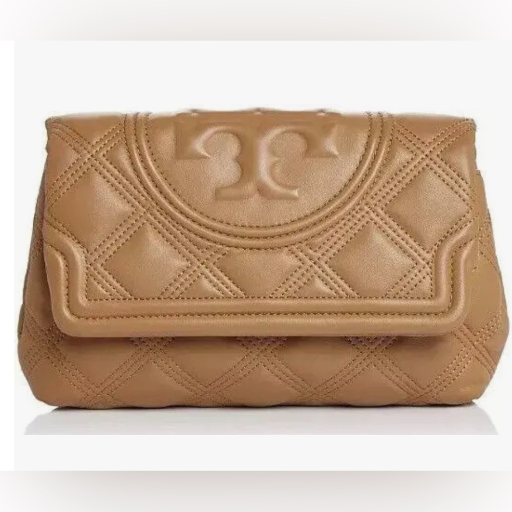 Tory Burch Fleming Soft Quilted Leather Clutch 
EXCELLENT condition worn once!
